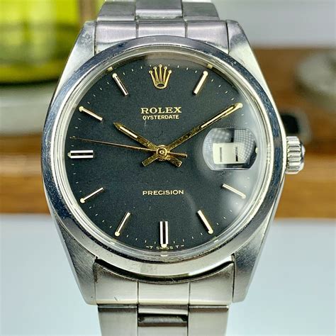 rolex oysterdate precision 6694 black dial|Rolex oysterdate precision 6694 vintage.